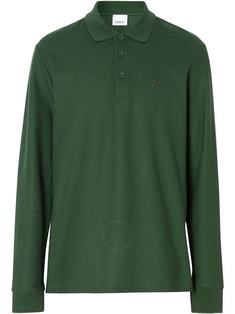 burberry dark pine green polo|men's black burberry shirt.